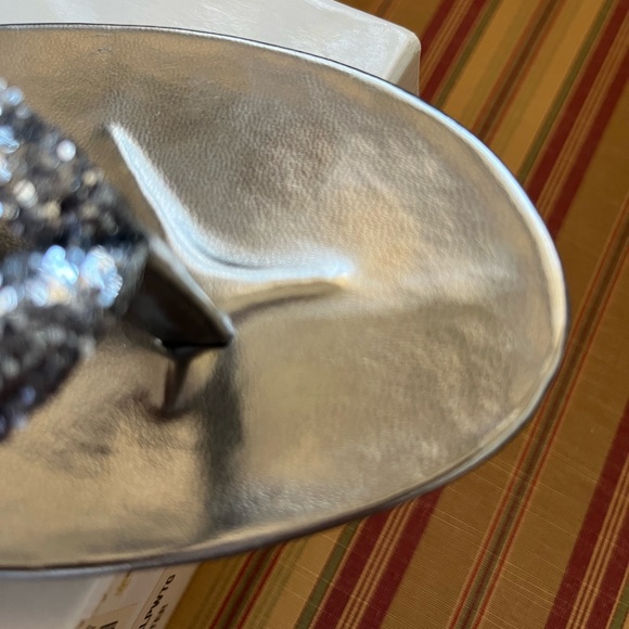 Glittered and Metallic Wedge Heel Sandals - Picture 7 of 12